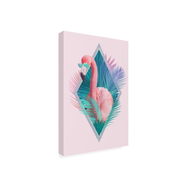 Robert Farkas 'Tropical Leaves Flamingo' Canvas Art,22x32